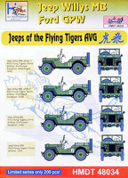 Hm Decals HMDT48034 1/48 Decals Jeep Willys MB/Ford GPW Flying Tigers