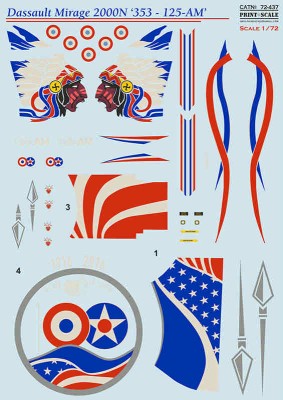 Print Scale C72437 Mirage 2000N (wet decals) 1/72