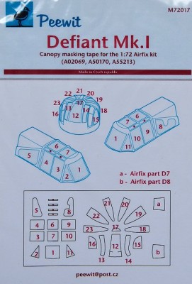 Peewit PW-M72017 1/72 Canopy mask Defiant Mk.I (AIRFIX)
