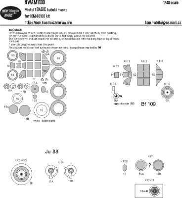 New Ware NWA-M1130 Mask Mistel 1 BASIC (ICM 48100) 1/48