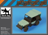 Black Dog T35275 Jeep engine insulation + canvas (designed to be used with Tamiya kits) 1/35