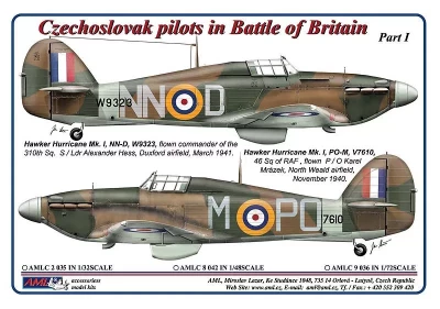 AML AMLC48042 Decals Czechoslovak pilots in Battle of Brit. 1/48