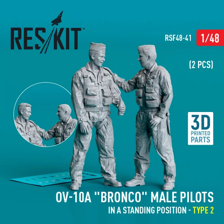 Reskit F48041 OV-10A 'Bronco' male pilots standing Type 2 1/48