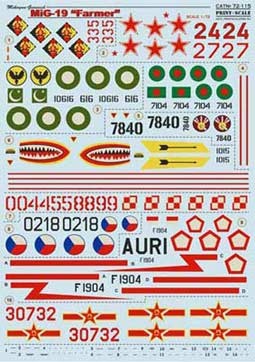 Print Scale 72-115 MIG 19 Farmer Wet decal 1/72