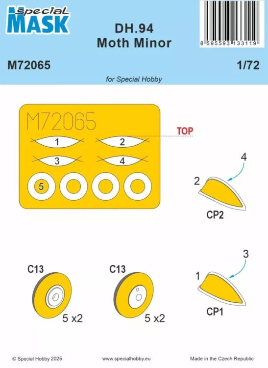 Special Hobby SM72065 Mask for DH.94 Moth Minor (SP.HOBBY) 1/72