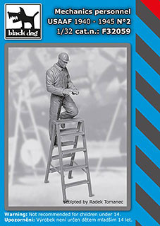 Black Dog F32059 Mechanics personnel USAAF 1940-45 No.2 1/32