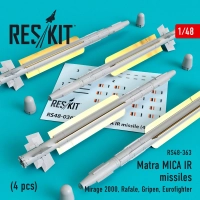 Reskit RS48-0363 Matra MICA IR missiles (4 pcs.) 1/48