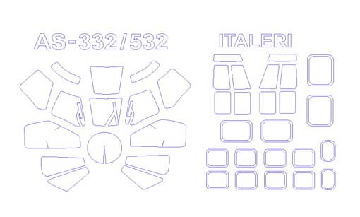 KV Models 72299 AS-332 Super Puma/AS-532 Cougar (ITALERI #002,#096,#1325) + маски на диски и колеса ITALERI 1/72