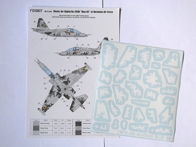 Foxbot Decals FM72010 Digital Masks for Sukhoi Su-25UB Blue 62 1/72