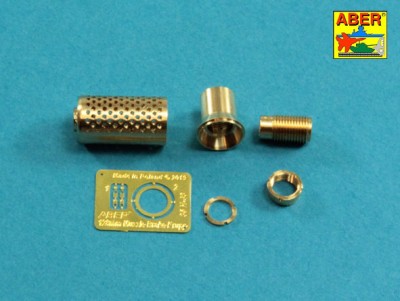 Aber 35 L-265 muzzzle brake fit to barrel for Krupp 12,8cm PAK 44 Anti-Tank Gun (designed to be used with Trumpeter kits) 1/35