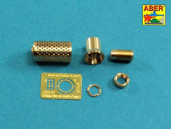 Aber 35 L-265 muzzzle brake fit to barrel for Krupp 12,8cm PAK 44 Anti-Tank Gun (designed to be used with Trumpeter kits) 1/35