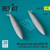 Reskit U32135 300 gallon fuel tank AERO 1D (2 pcs.) 1/32