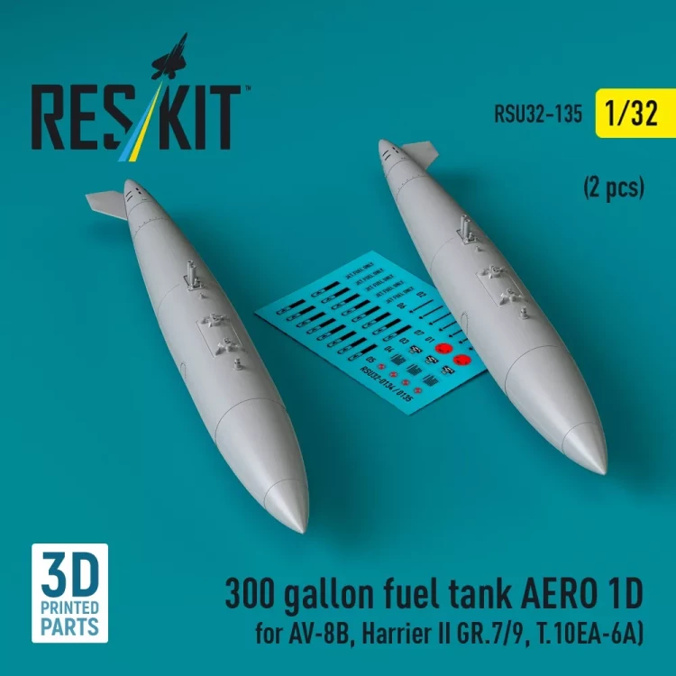 Reskit U32135 300 gallon fuel tank AERO 1D (2 pcs.) 1/32
