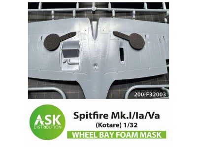 Art Scale 200-F32003 Supermarine Spitfire Mk.I/Mk.Ia/Mk.Va Wheel bays - Foam masks for wheel bays 1/32