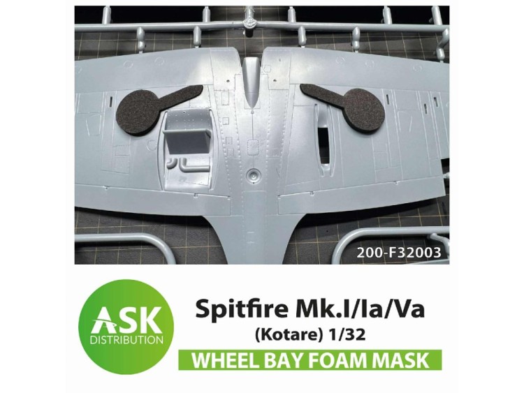 Art Scale 200-F32003 Supermarine Spitfire Mk.I/Mk.Ia/Mk.Va Wheel bays - Foam masks for wheel bays 1/32