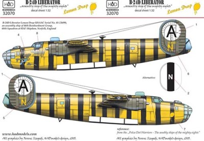 HAD 32070 Decal B-24D Liberator 'Lemon Drop' USAAC 1/32
