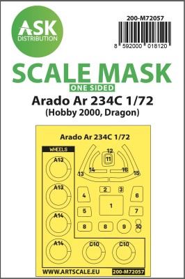 Art Scale 200-M72057 Arado Ar-234C one-sided painting (outside only) express mask 1/72