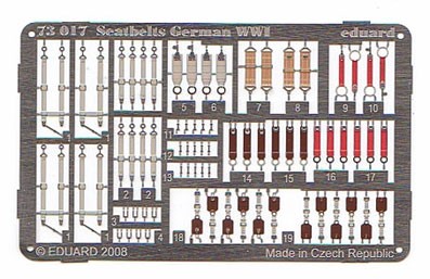Eduard 73017 1/72 Seatbelts German WWI фототравление