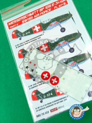 Kora Model DEC72132 Bf 109 E-3A Emil Part II (Swiss AF) декали декали 1/72