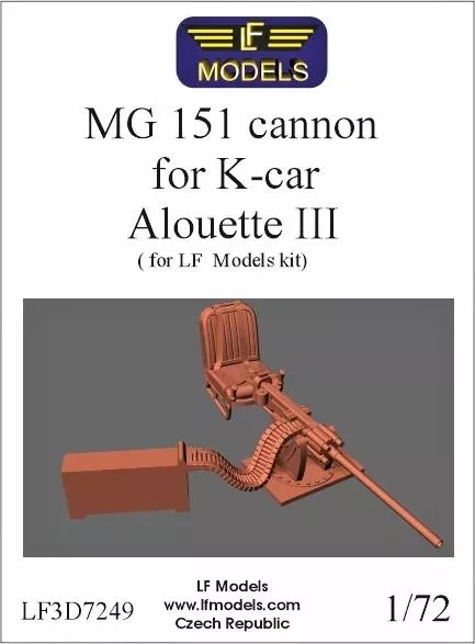 Lf Model 3D7249 MG 151 cannon for K-car Alouette III (LF) 1/72