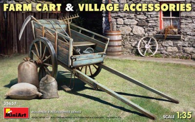 Miniart 35657 Farm Cart with Village Accessories 1/35
