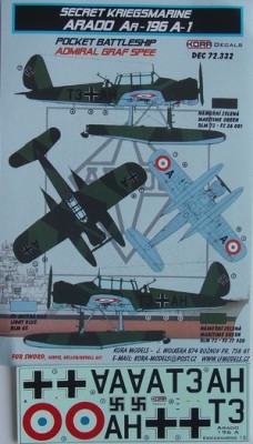 Kora Model DEC72332 Ar-196A-1 (ADMIRAL GRAF SPEE) декали декали 1/72