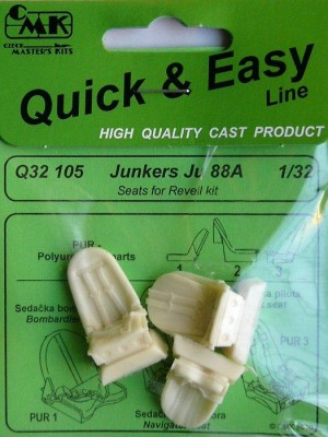 CMK Q32105 Junkers Ju 88A Seats for Revell kit 1/32