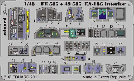 Eduard 49858 Su-35 Flanker E interior 1/48