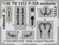 Eduard FE1333 F-35A seatbelts STEEL (TAM) 1/48
