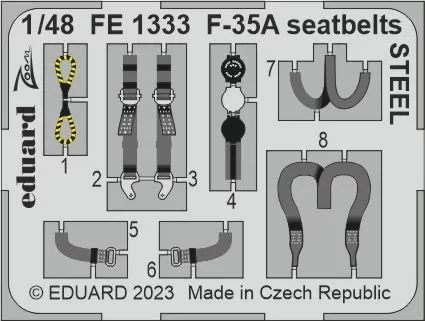 Eduard FE1333 F-35A seatbelts STEEL (TAM) 1/48