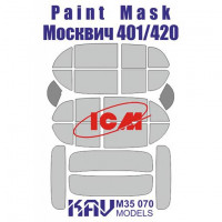 KAV M35070 Москвич 401-420 (ICM 35479) Окрасочная маска на остекление 1/35