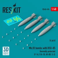 Reskit 48496 Mk.83 bombs w/ BSU-85 thermally prot. (4 pcs) 1/48