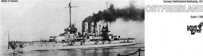 Combrig 70428 German Ostfriesland Battleship, 1911 1/700
