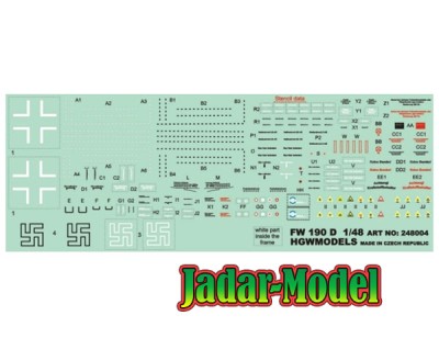 HGW 248004 Focke-Wulf Fw 190D STENCILS декаль 1/48