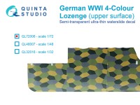 Quinta studio QL72006 Германский WWI 4-цветный Лозенг (верхние поверхности) 1/72
