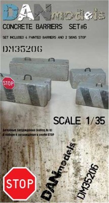 Dan models 35206 Бетонные заграждения набор 6 (серые прямые)