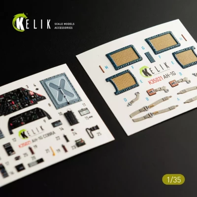 Reskit K35021 AH-1G 'Cobra' interior 3D decals (ICM) 1/35