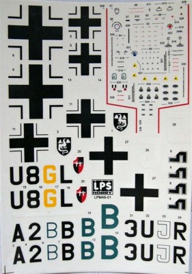 LPS Hobby LPM-48001 1/48 Bf 110C Decals&amp;Stencils (3x Luftwaffe camo)