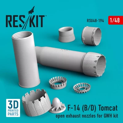 Reskit U48194 F-14 B,D 'Tomcat' open exh. nozzles (GWH) 3D 1/48