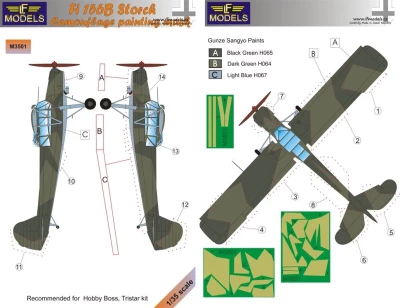 Lf Model M3501 Mask Fi-156B Storch Camoufl.painting (HOBBYB) 1/35