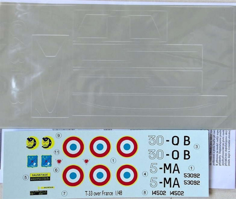 LF Model C48108 Decals T-33 Shooting Star over France (+mask) 1/48