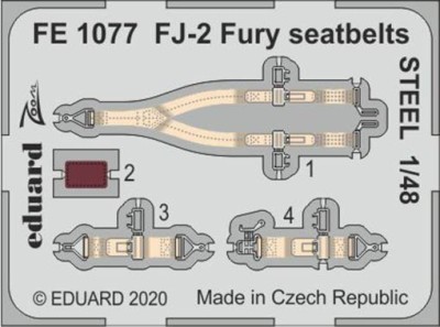 Eduard FE1077 1/48 FJ-2 Fury seatbelts STEEL (KITTYH)