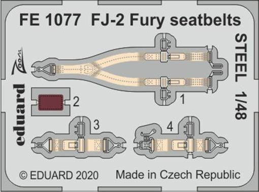 Eduard FE1077 1/48 FJ-2 Fury seatbelts STEEL (KITTYH)