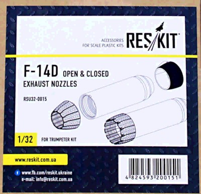 Reskit RSU32-0015 F-14 (D) open &amp; closed exh.nozzles (TRUMP) 1/32