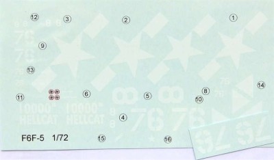 LF Model C72156 Decals F6F-5 Hellcat Part I. 1/72