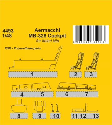 CMK SP4493 Aermacchi MB-326 Cockpit set (ITAL) 1/48