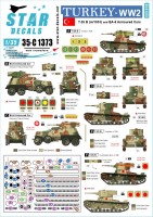 Star Decals 35-C1373 Turkey in WW2 T-26 B tanks and BA-6 armoured cars. Markings for turkish AFVs in 1930-40s. (Soviet) 1/35