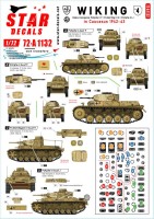 Star Decals 72-A1132 Wiking # 4.5. SS-Wiking in Caucasus 1942-43.Stabs kompanie Pz II Ausf.F, Pz.Bef.Wg III Ausf.H and Pz III Ausf.J 1/72