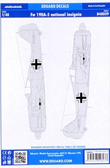 Eduard D48039 1/48 Fw 190A-5 national insignia (EDU)