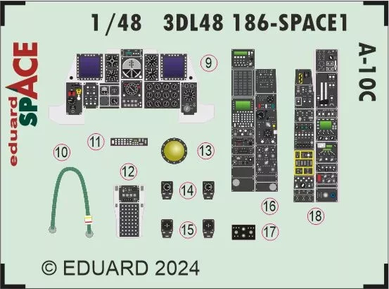 Eduard 3DL48186 BRASSIN A-10C SPACE (G.W.H.) 1/48